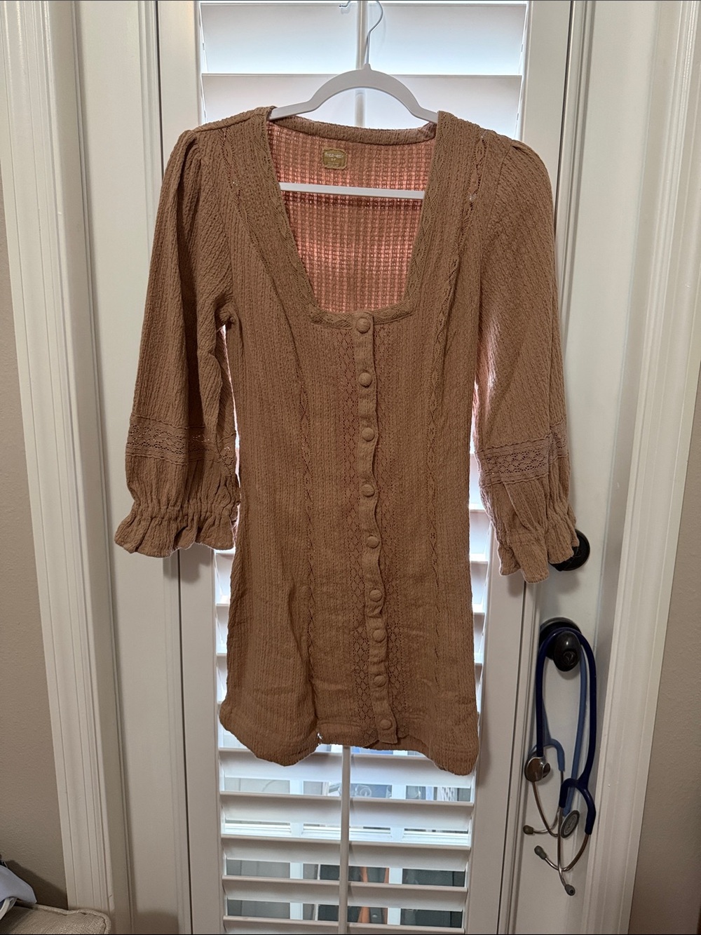 Free People knit dress in cocoa mousse